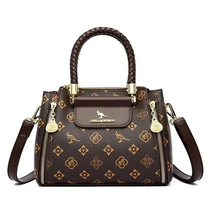 Printed Large-Capacity Tote Bag - Women's Soft Leather Shoulder & Crossbody Purse Handbags The