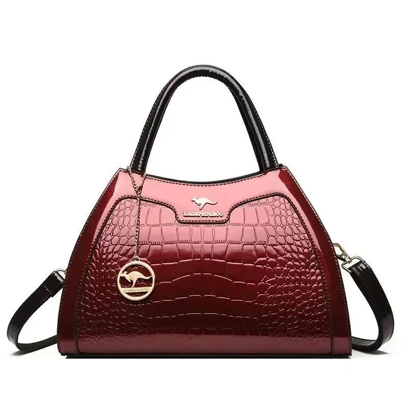 Printed Large-Capacity Tote Bag - Women's Soft Leather Shoulder & Crossbody Purse Handbags The