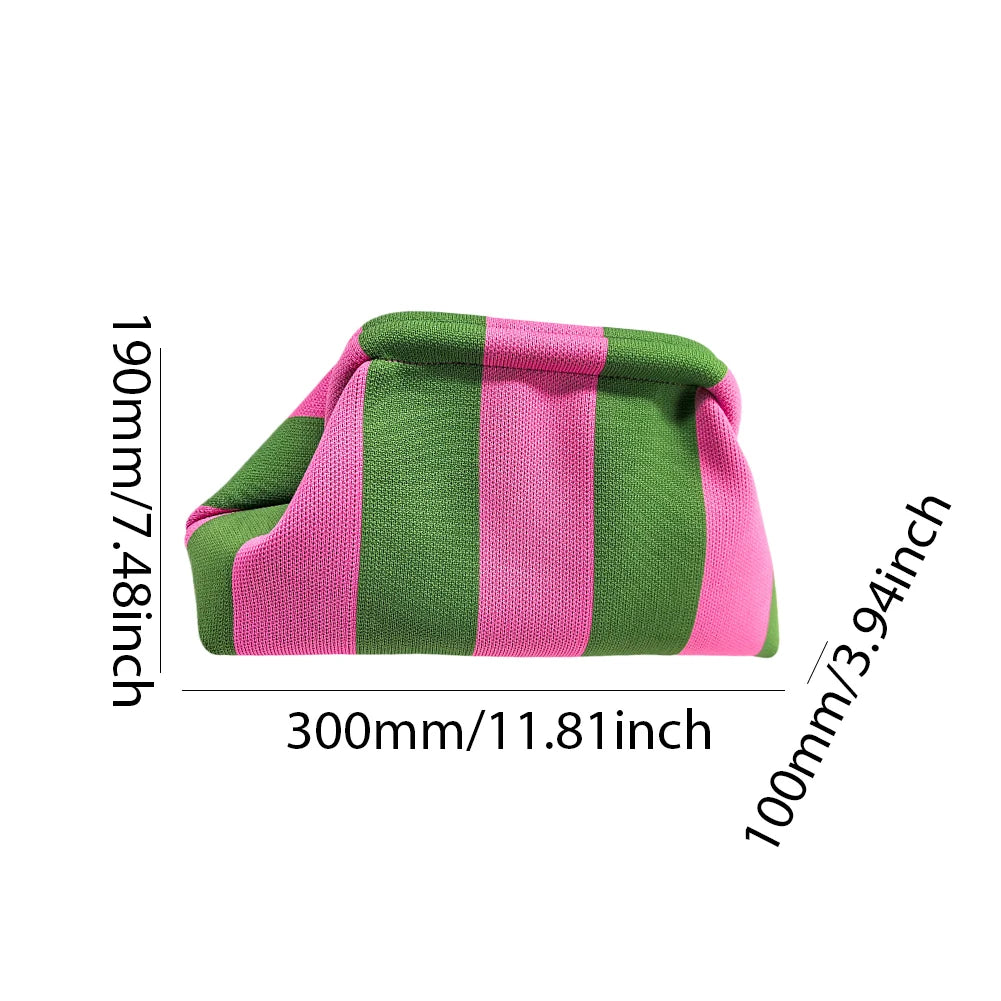 Woven Crochet Dumpling Clutch - Women's Beach & Casual Summer Purse Handbags The