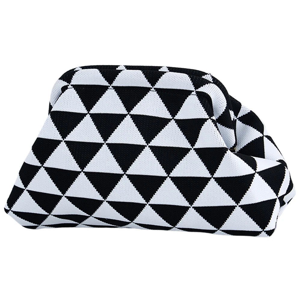 Woven Crochet Dumpling Clutch - Women's Beach & Casual Summer Purse Handbags The