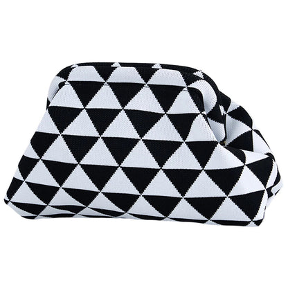 Woven Crochet Dumpling Clutch - Women's Beach & Casual Summer Purse Handbags The