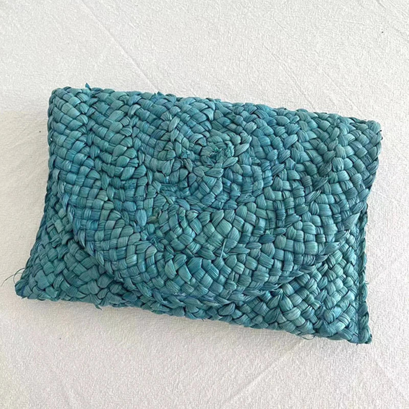 Straw Envelope Clutch - Women's Handmade Summer Purse for Beach & Vacation Handbags The