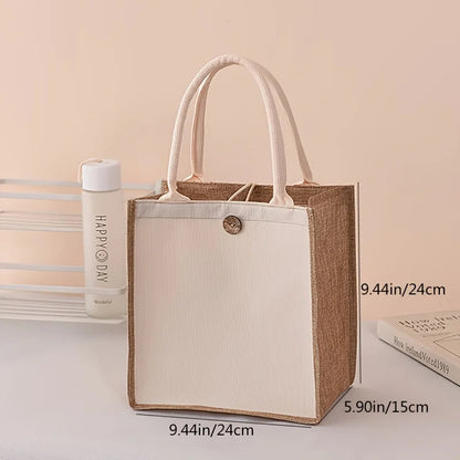 Minimalist Vertical Tote Bag - Lightweight Plain-Color Shopping & Gift Carryall Handbags The