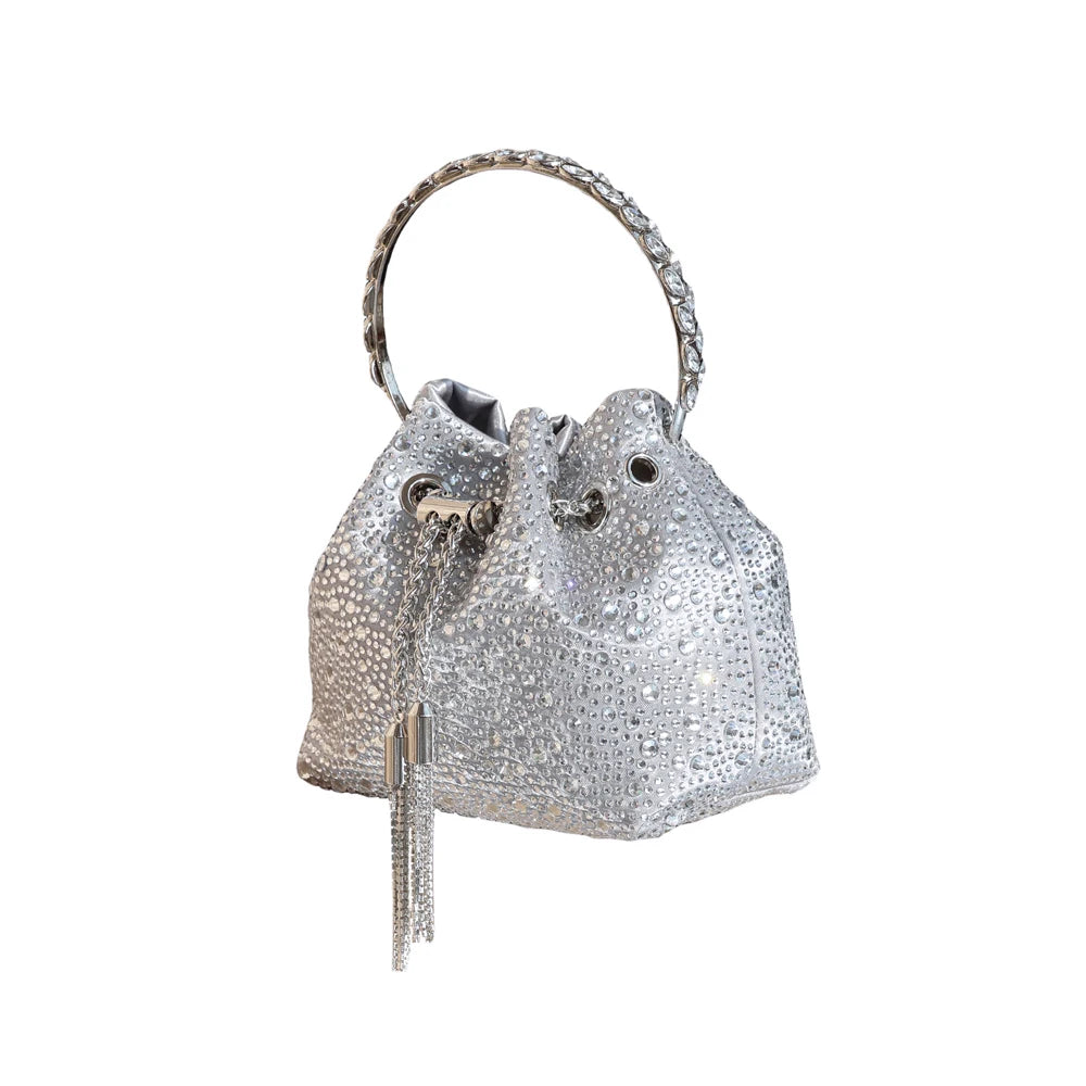 Crystal Bucket Clutch - Women's Shiny Evening Bag for Parties & Special Events Handbags The