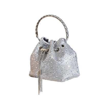Crystal Bucket Clutch - Women's Shiny Evening Bag for Parties & Special Events Handbags The