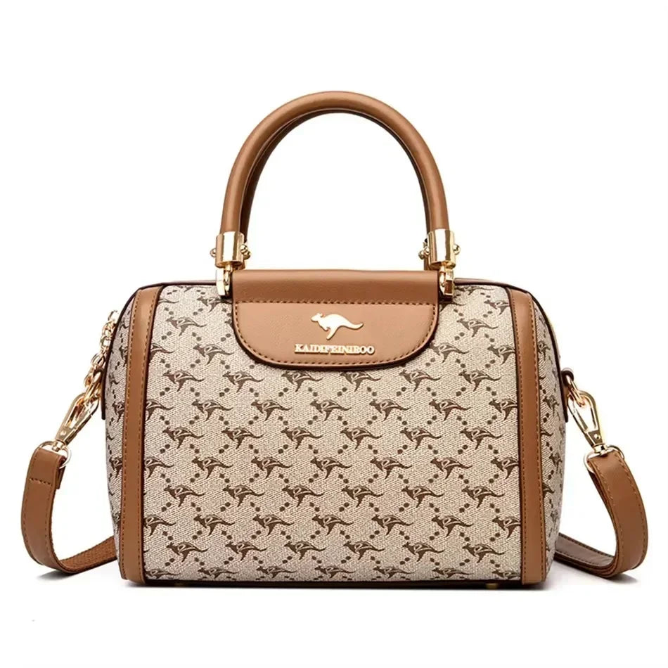 Printed Large-Capacity Tote Bag - Women's Soft Leather Shoulder & Crossbody Purse Handbags The