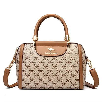 Printed Large-Capacity Tote Bag - Women's Soft Leather Shoulder & Crossbody Purse Handbags The