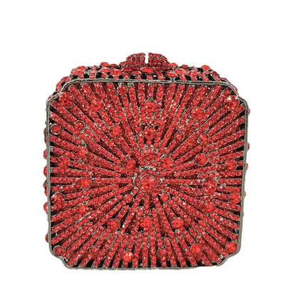 Crystal Minaudiere Clutch - Women's Bridal Evening Bag for Weddings & Galas Handbags The