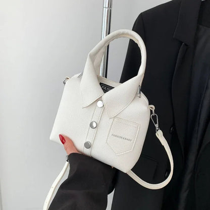 Compact Square Crossbody Bag - Women's PU Leather Zipper Shoulder Handbag Handbags The