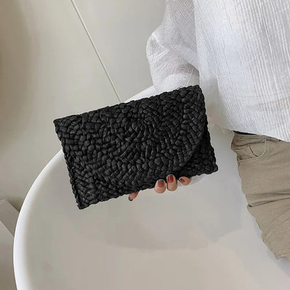 Straw Envelope Clutch - Women's Handmade Summer Purse for Beach & Vacation Handbags The