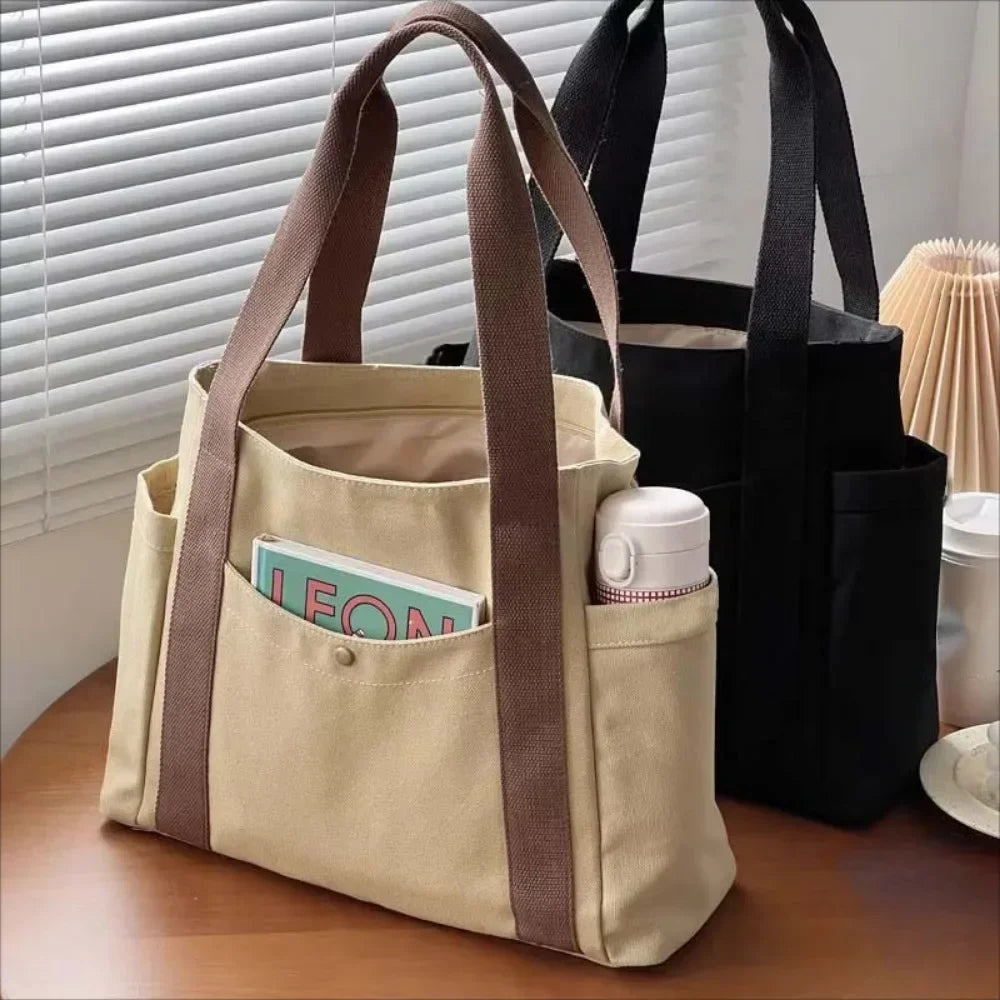 Large-Capacity Canvas Tote Bag - Women's Work, College & Commuter Shoulder Bag Handbags The