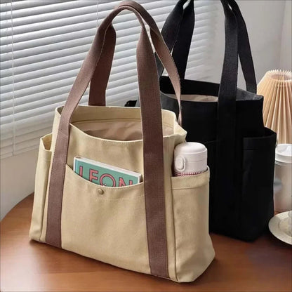 Large-Capacity Canvas Tote Bag - Women's Work, College & Commuter Shoulder Bag Handbags The