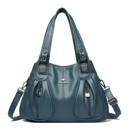 Vintage PU Leather Tote - Women's Large-Capacity Shoulder Bag for Daily Wear Handbags The
