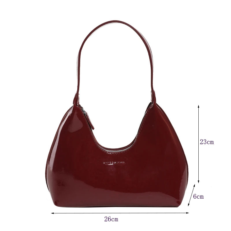 Patent Leather Tote Bag - Women's Waterproof Shoulder Purse for Day-to-Night Wear Handbags The