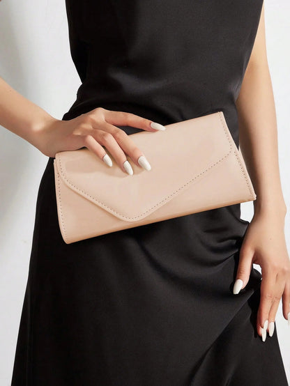 Textured Crossbody Clutch Bag - Women's Solid Color Office-to-Evening Purse Handbags The