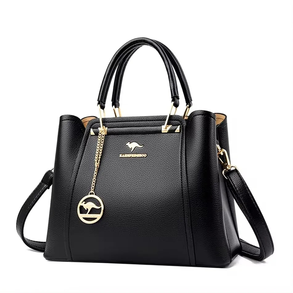 Vintage PU Leather Tote - Women's Large-Capacity Shoulder Bag for Daily Wear Handbags The