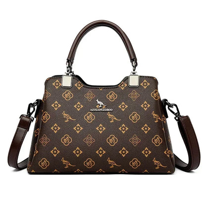 Printed Large-Capacity Tote Bag - Women's Soft Leather Shoulder & Crossbody Purse Handbags The