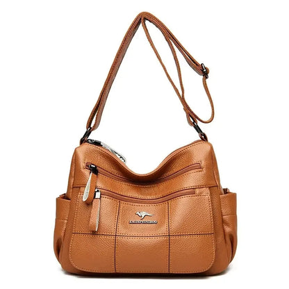 Vintage PU Leather Tote - Women's Large-Capacity Shoulder Bag for Daily Wear Handbags The