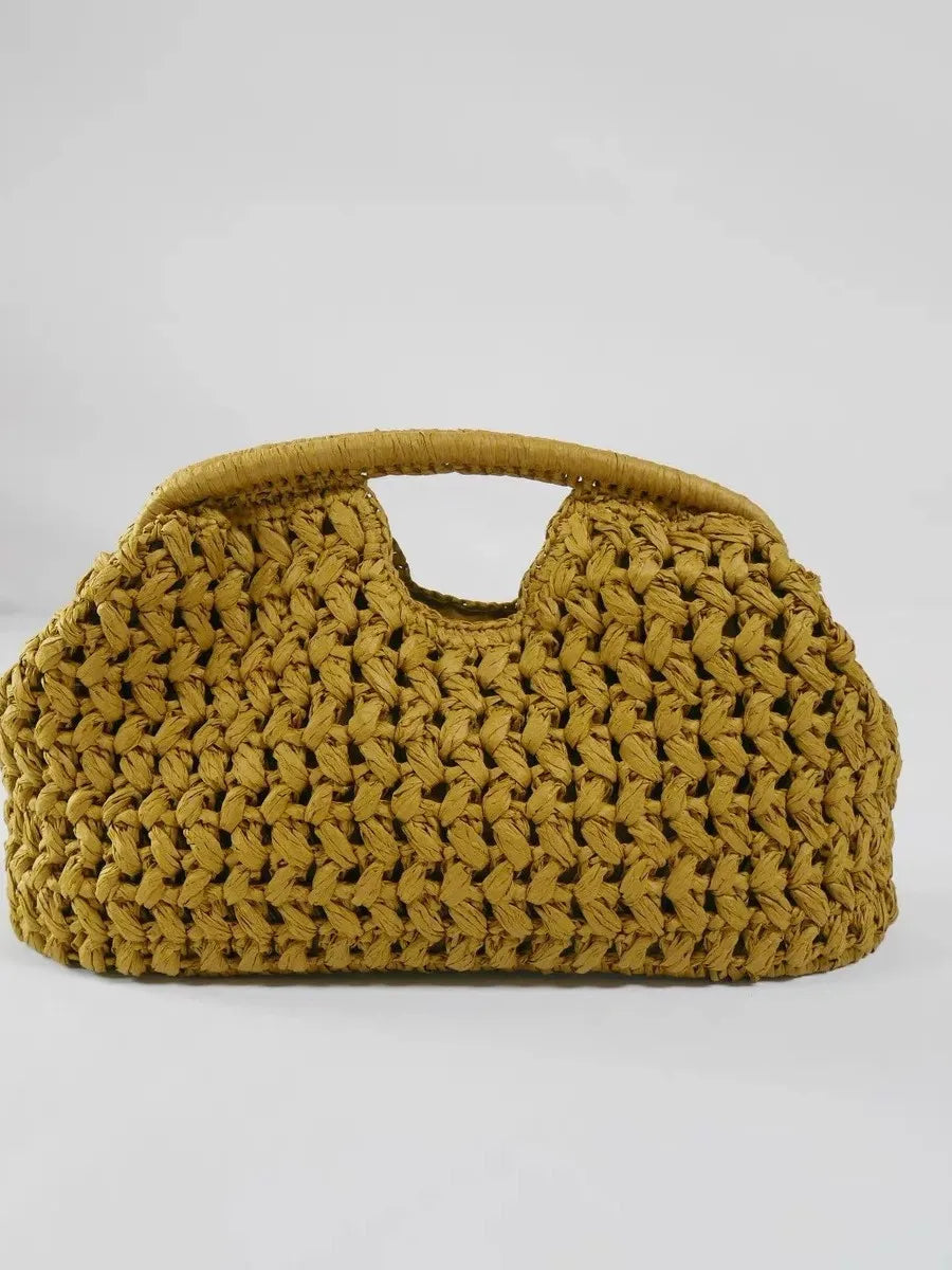 Raffia Chain Shoulder Bag - Women's Summer Crossbody Purse for Beach Days Handbags The