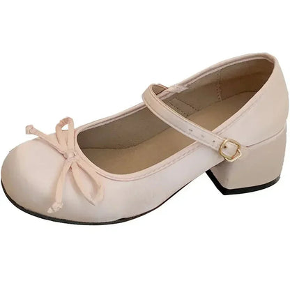 Round-Toe Mary Jane Pumps - Women's Mid-Heel Shoes for Daily Elegance