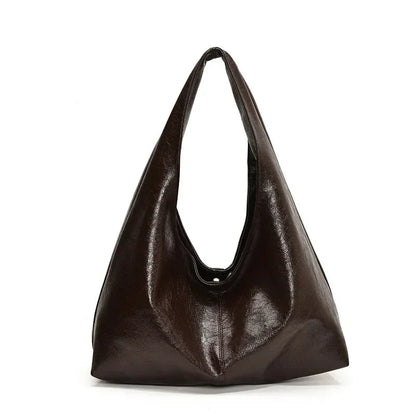Oversized Hobo Shopper Bag - Women's Soft PU Leather Shoulder & Crossbody Tote Handbags The