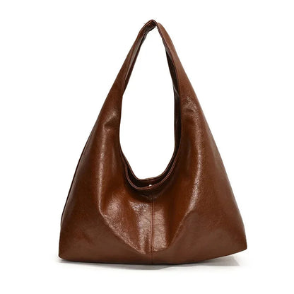 Oversized Hobo Shopper Bag - Women's Soft PU Leather Shoulder & Crossbody Tote Handbags The