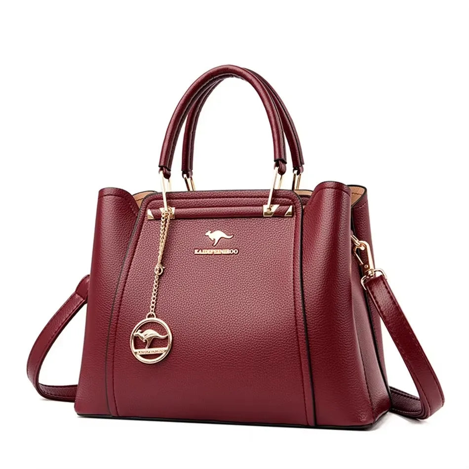 Vintage PU Leather Tote - Women's Large-Capacity Shoulder Bag for Daily Wear Handbags The