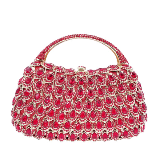 Rhinestone Banquet Clutch Bag - Women's Crystal Evening Purse Handbags The