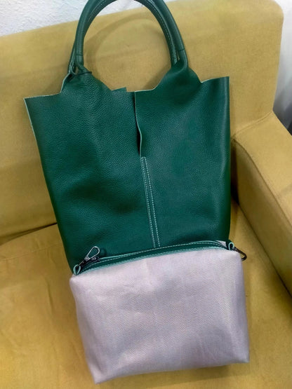 Genuine Leather Bucket Tote - Women's Commuter Shoulder Bag for Work & Weekends Handbags The