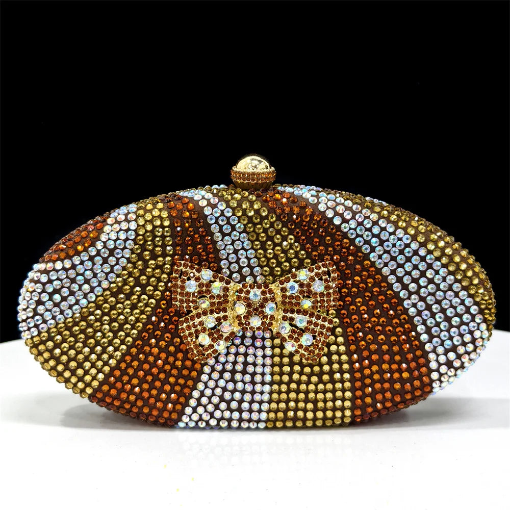 Rhinestone Handle Evening Bag - Women's Sparkling Bridal Purse for Weddings Handbags The