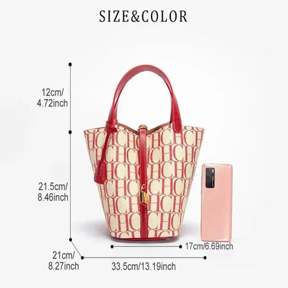 Letter Print Bucket Bag - Women's Large-Capacity Shoulder Handbag for Travel Handbags The