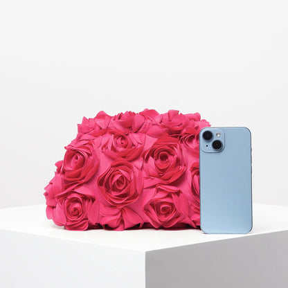 Floral Gala Clutch Bag - Women's Party & Wedding Evening Purse Handbags The