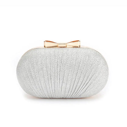Beaded Egg Shape Evening Bag - Women's Rhinestone Bridal Clutch Handbags The