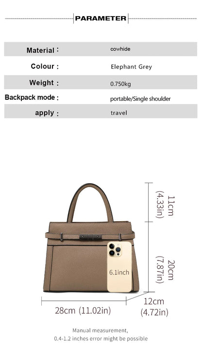 First Layer Cowhide Tote - Women's Genuine Leather Work Bag for Everyday Elegance Handbags The