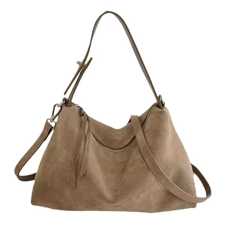 Suede Boston Tote - Women's Soft Crossbody Handbag for Autumn & Winter Handbags The