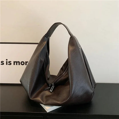 Oversized Hobo Shopper Bag - Women's Soft PU Leather Shoulder & Crossbody Tote Handbags The
