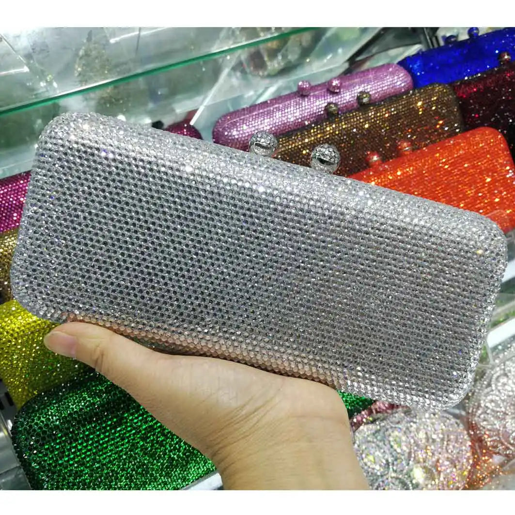 Crystal Evening Clutch - Women's Bridal Party Purse for Dinners & Prom Handbags The