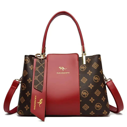 Printed Large-Capacity Tote Bag - Women's Soft Leather Shoulder & Crossbody Purse Handbags The