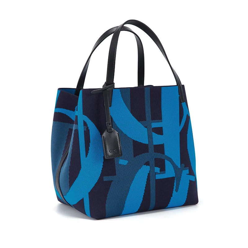 Handcrafted Woven Bucket Handbag - Women's Large-Capacity Solid Color Shoulder Bag Handbags The