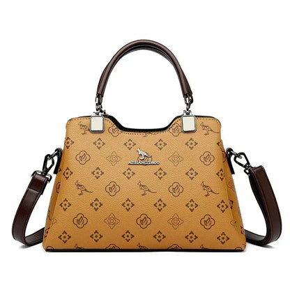 Printed Large-Capacity Tote Bag - Women's Soft Leather Shoulder & Crossbody Purse Handbags The