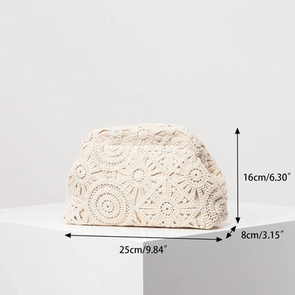 Bohemian Woven Straw Clutch Bag - Women's Holiday & Beach Purse Handbags The