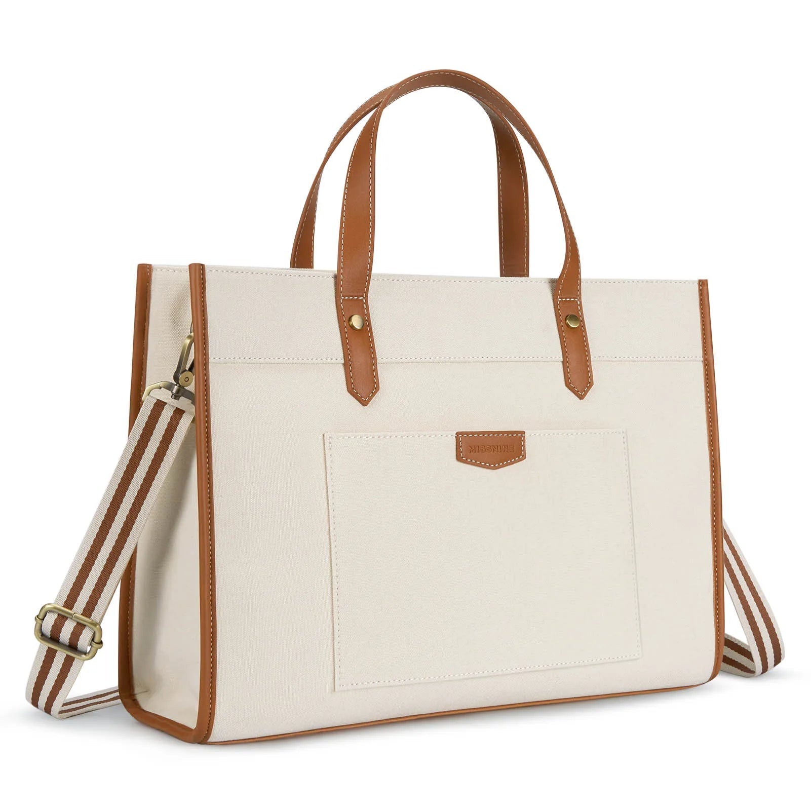 Canvas Laptop Tote Bag - Women's Work Shoulder Bag for Office, College & Travel Handbags The