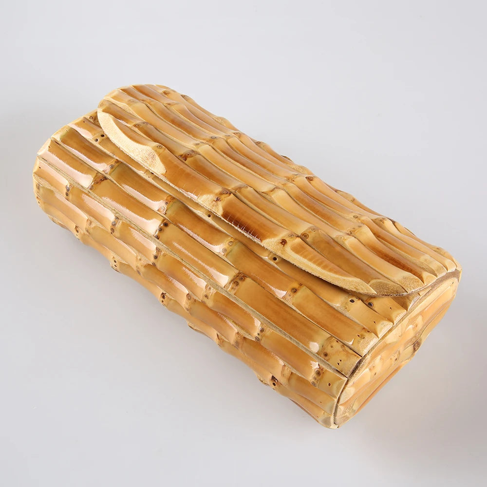 Bamboo Root Clutch - Women's Handmade Vintage Evening Purse for Parties Handbags The