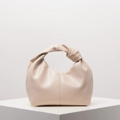 Twist-Handle Square Clutch Bag - Women's Ruched PU Top-Handle Shoulder Bag Handbags The
