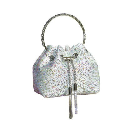 Crystal Bucket Clutch - Women's Shiny Evening Bag for Parties & Special Events Handbags The