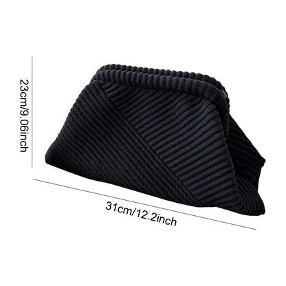 Woven Crochet Dumpling Clutch - Women's Beach & Casual Summer Purse Handbags The
