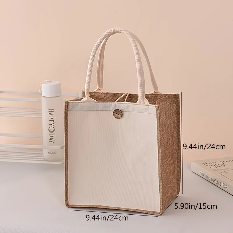 Minimalist Vertical Tote Bag - Lightweight Plain-Color Shopping & Gift Carryall Handbags The