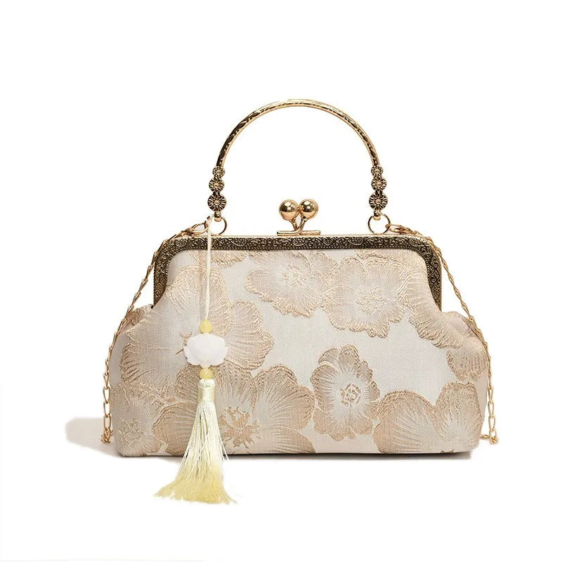 Chinese Embroidered Evening Bag - Women's Elegant Shoulder Purse for Weddings Handbags The