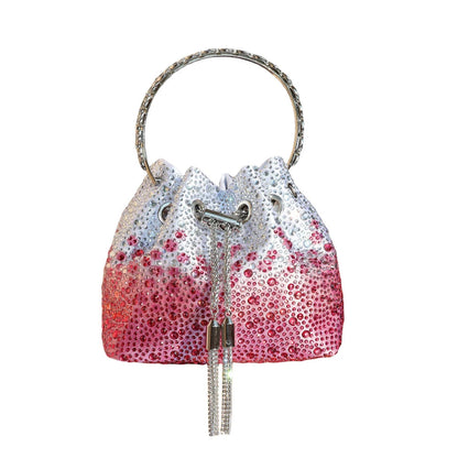 Crystal Bucket Clutch - Women's Shiny Evening Bag for Parties & Special Events Handbags The