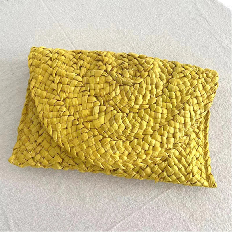 Straw Envelope Clutch - Women's Handmade Summer Purse for Beach & Vacation Handbags The